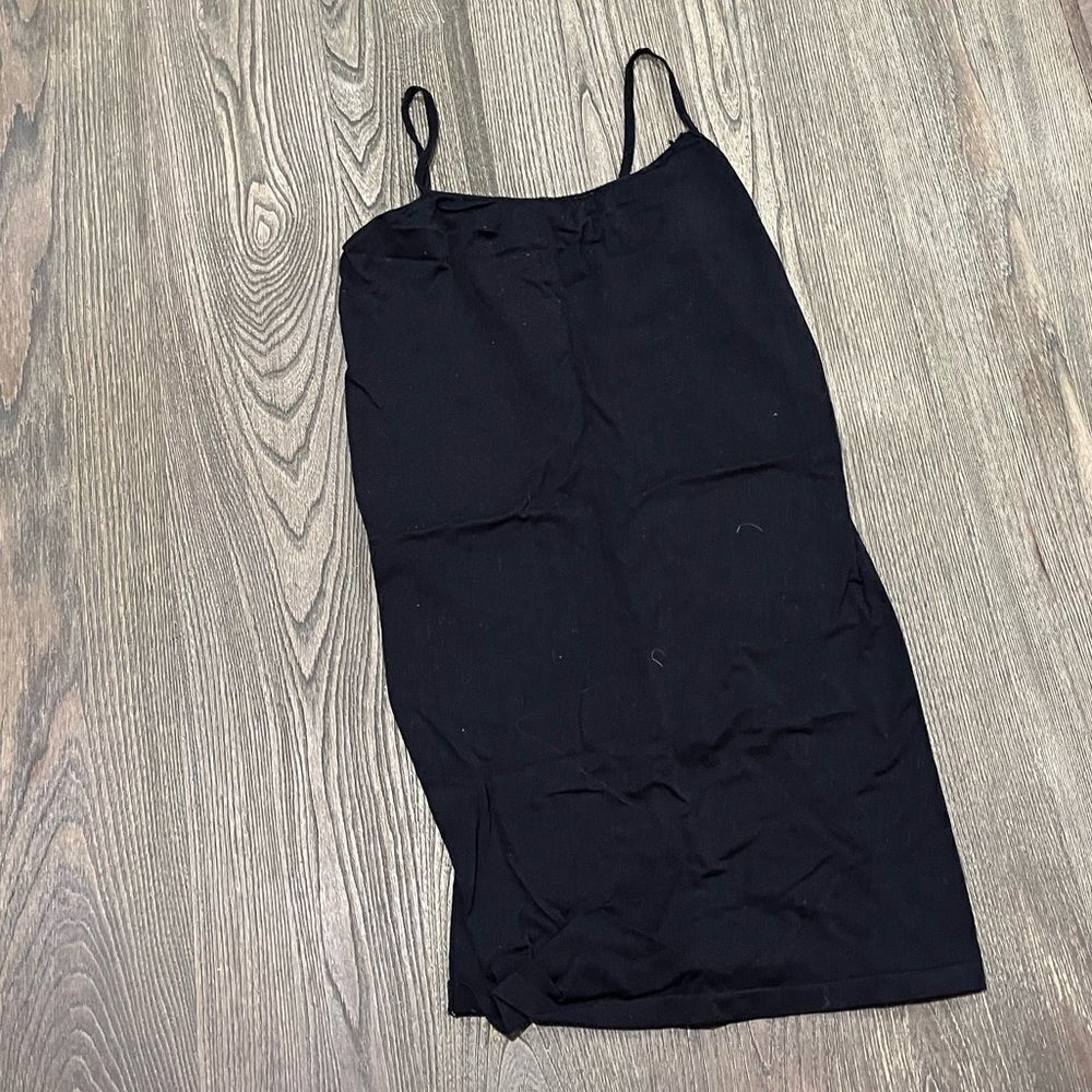 Yelete VTG Compression Slip Dress Scoop Neck Pullover Bodycon Stretch Black S